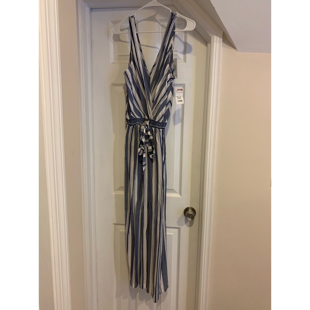 Blue & White Stripe Jumpsuit - Picture 3 of 3